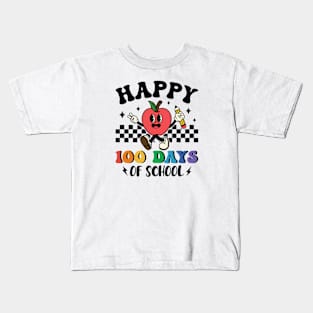 Happy 100 Days Of School Red Apple Happy Kids T-Shirt